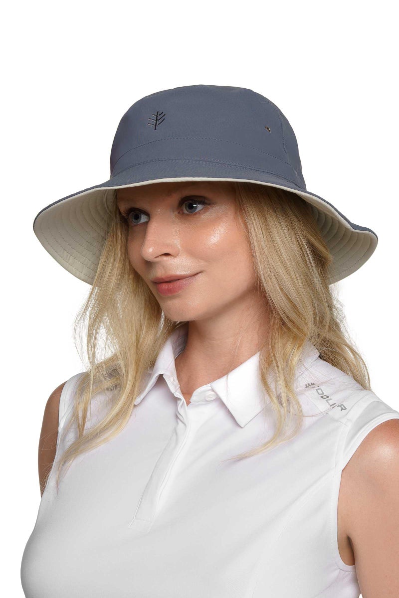 Coolibar Reversible Bucket Hat - UPF 50+ Sun Protection - Landon in Stone/Carbon - Image 3